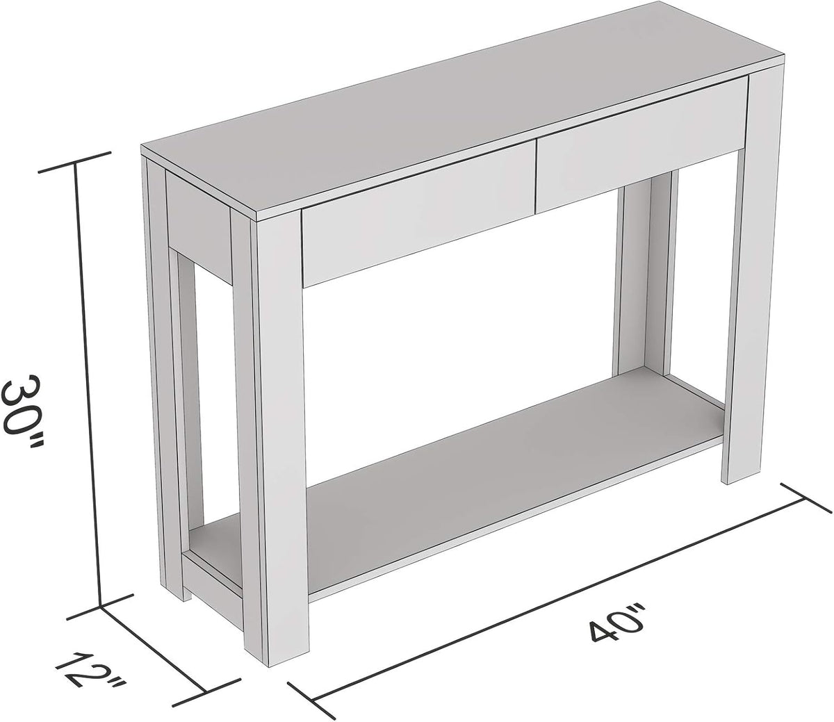 Brown 2 Drawer Console Table B797
