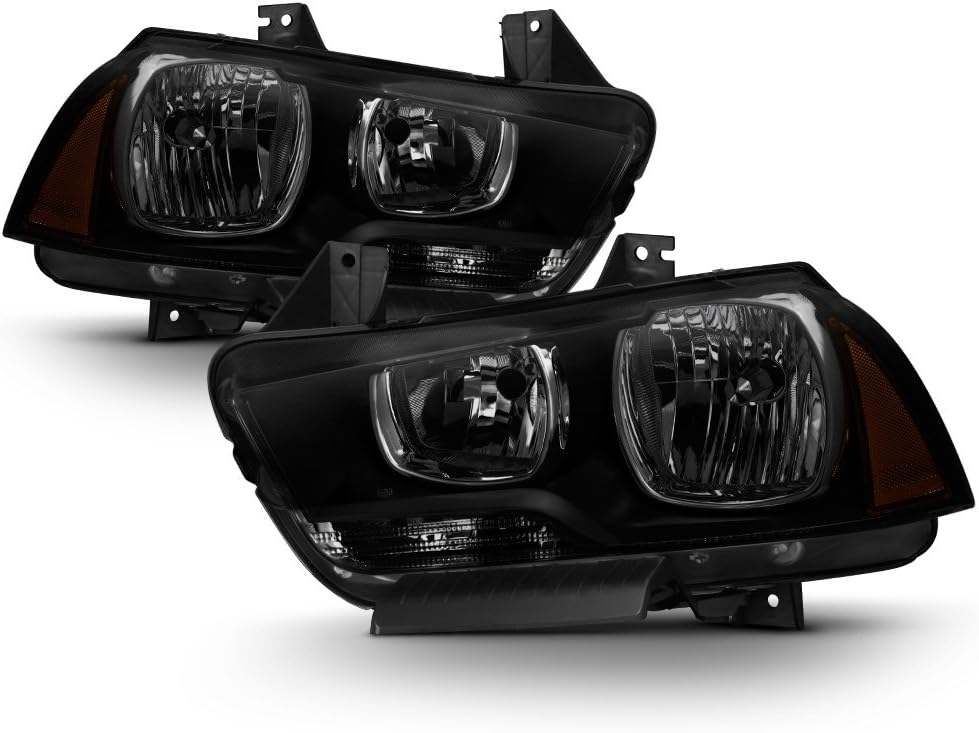 Black Smoke Halogen Headlights Set Driver + Passenger Side S61655