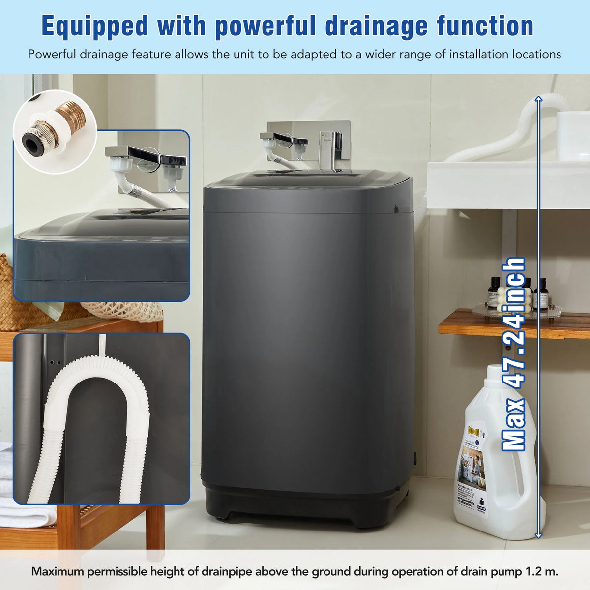 Portable Automatic Washer 2.0 Cu.ft. 8 Water Levels 10 Programs F301