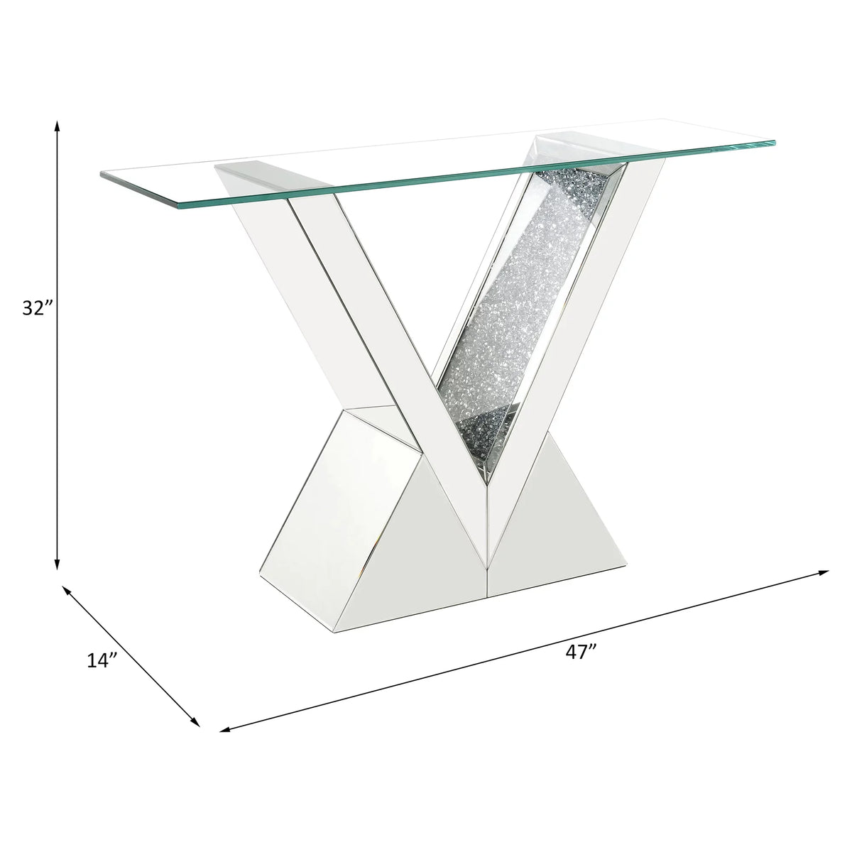 Rectangular Mirrored Console Table C7549