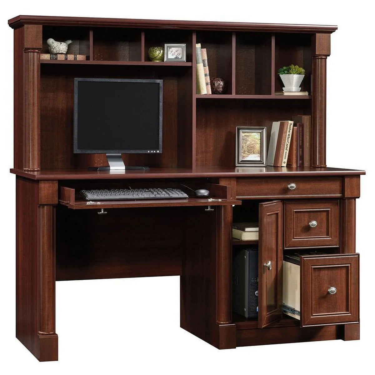 Computer Desk with Hutch in Cherry I120