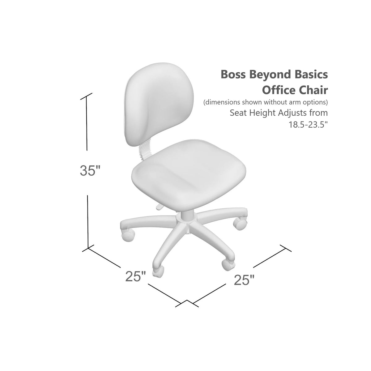 Grey Adjustable Office Task Chair with Adjustable Arms Y461