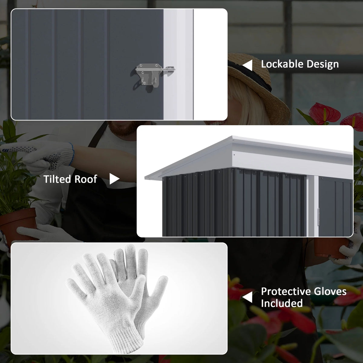 Garden Storage Shed Steel Tool House F702903