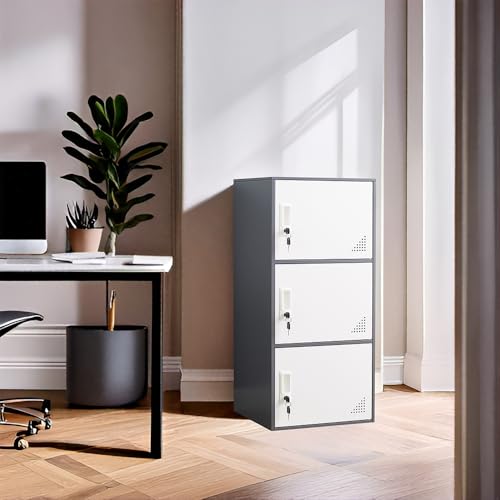 Multi-Door Steel Locker 9 Door Gray and White O9189