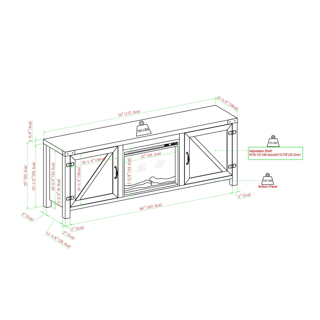 Farmhouse Fireplace TV Stand D680296