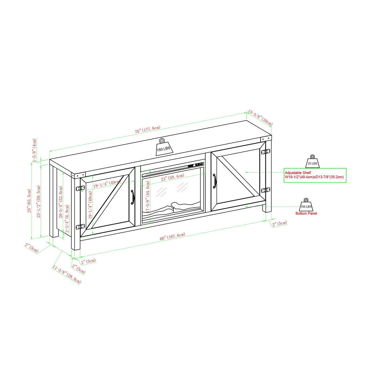 Farmhouse Fireplace TV Stand D680296