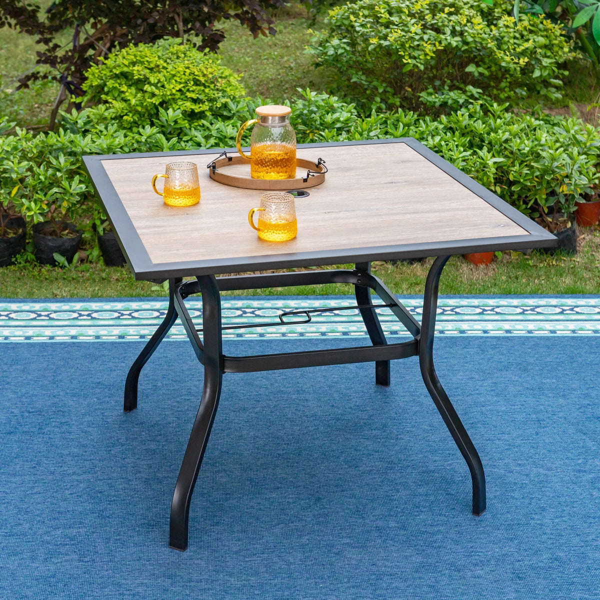 5-Piece Outdoor Patio Set with Rocking Chairs & Dining Table B43520