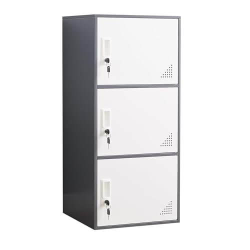 Multi-Door Steel Locker 9 Door Gray and White O9189
