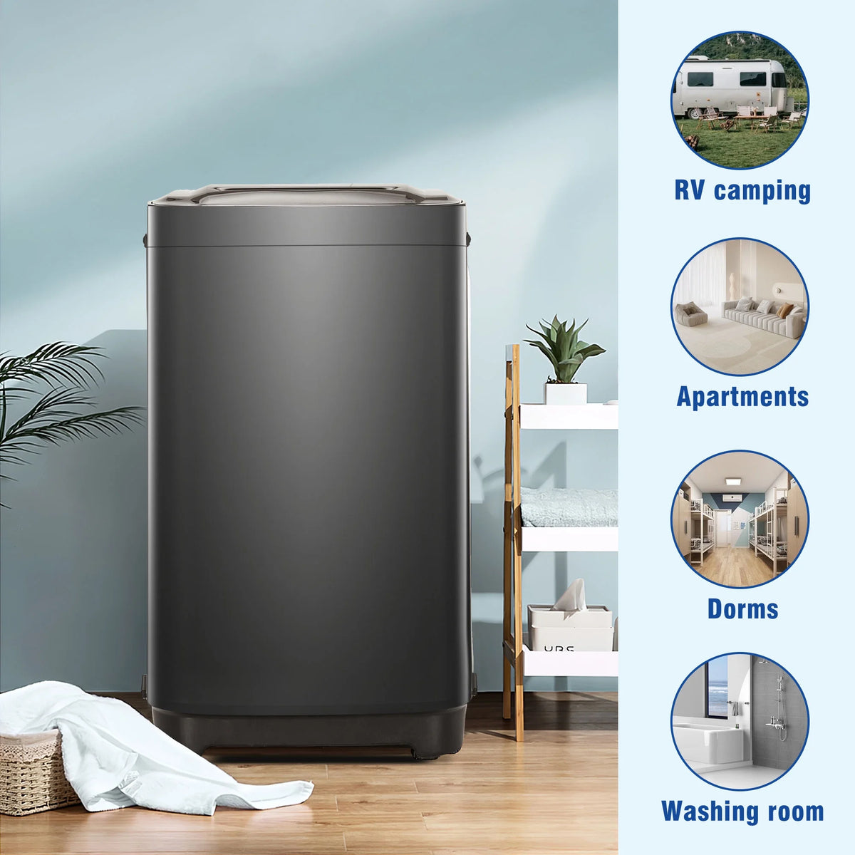 Portable Automatic Washer 2.0 Cu.ft. 8 Water Levels 10 Programs F301