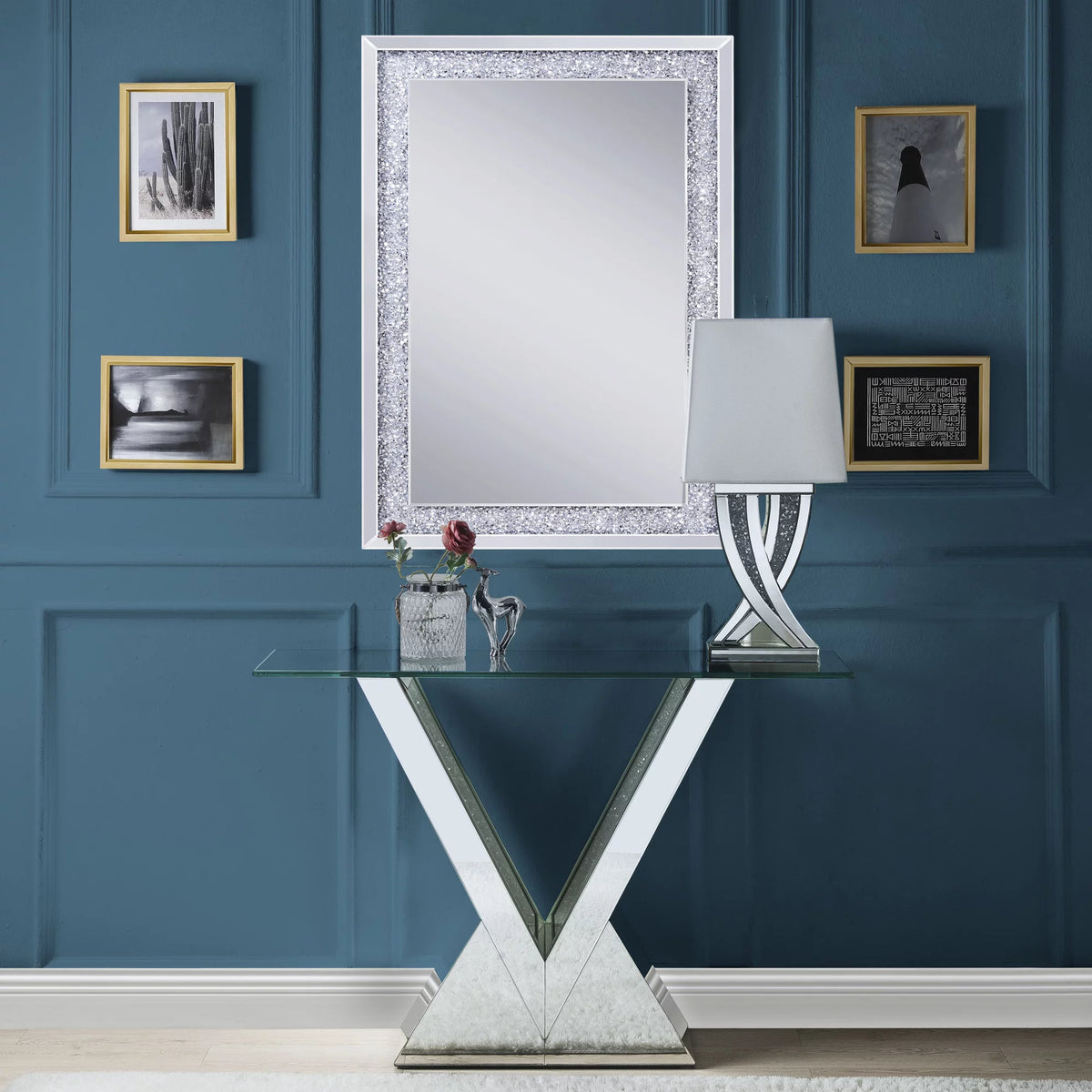 Rectangular Mirrored Console Table C7549