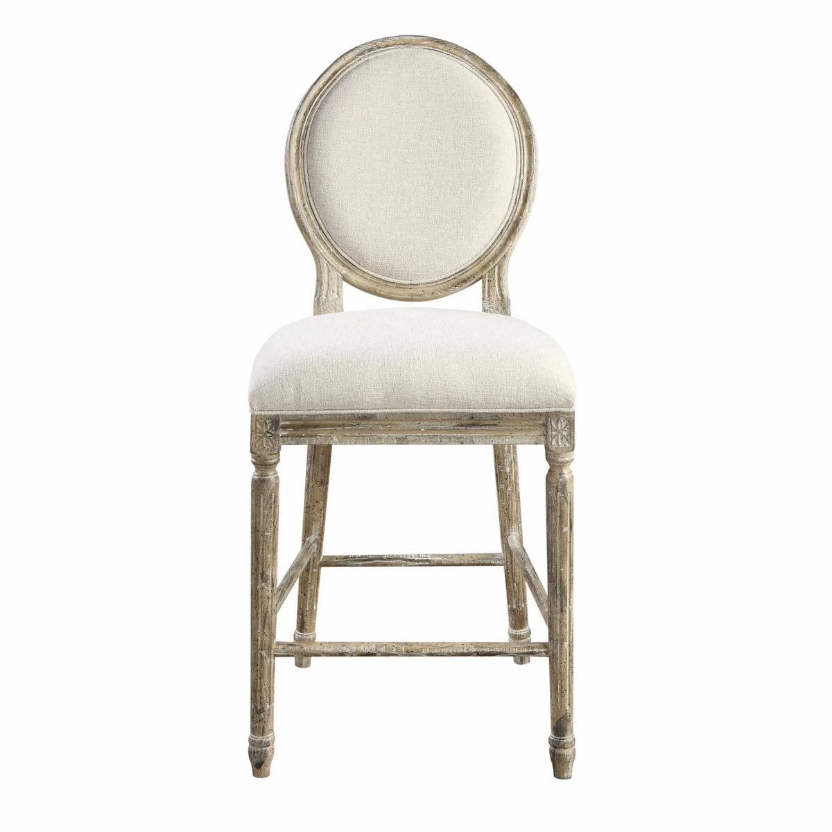 Cream 24" Upholstered Bar Stool Set of Two S66841