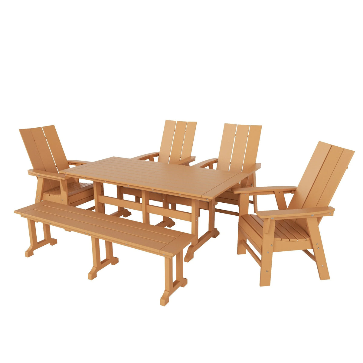 6-Piece All Weather Outdoor Dining Set with Bench M6286