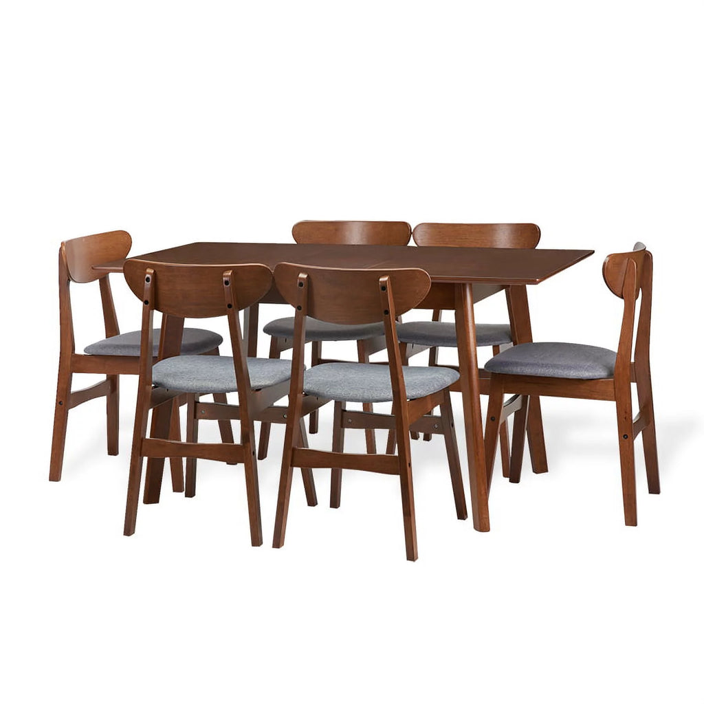 Solid Wood Dining Room Set of 6 with Extendable Table N500685