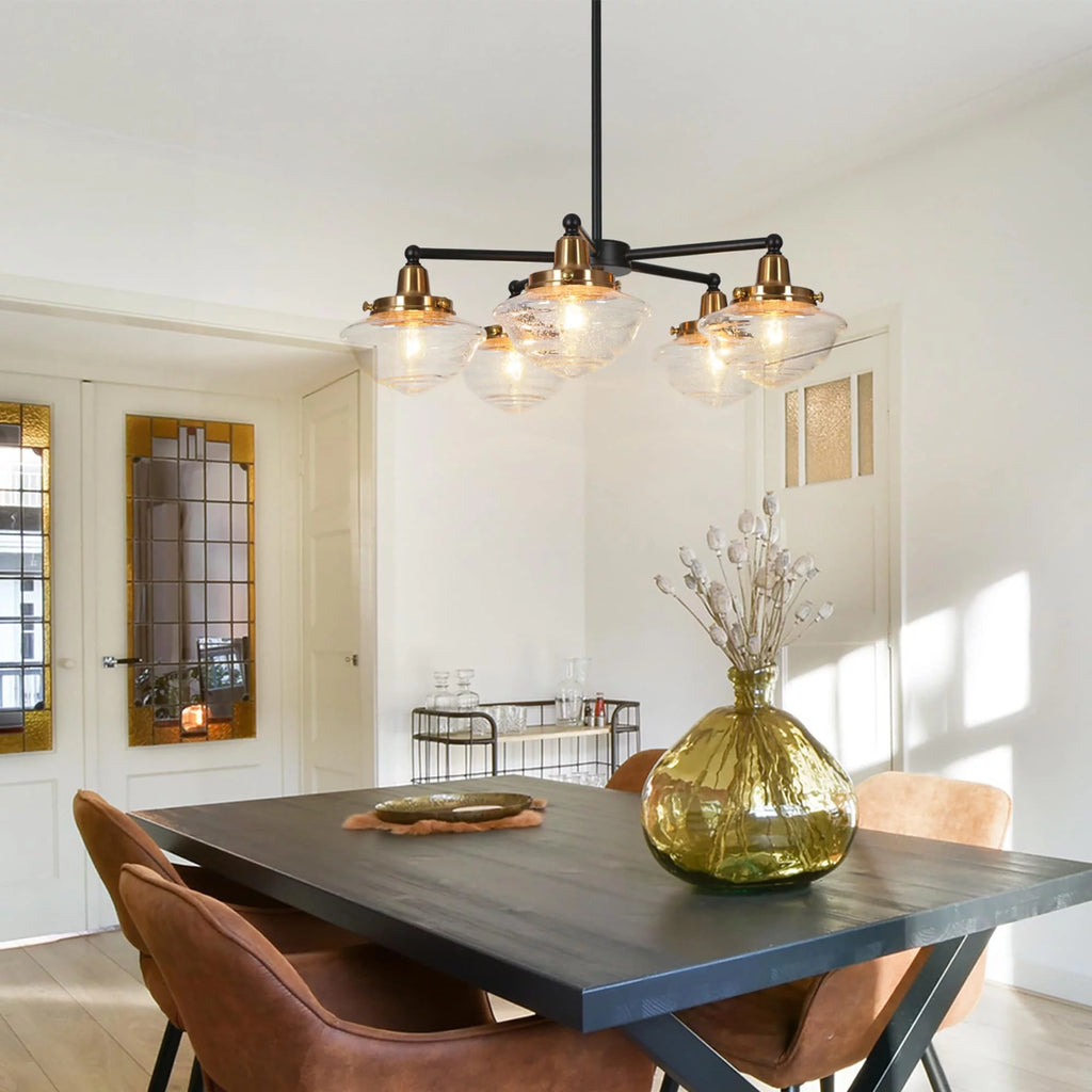 Black Gold 5-Light Wheel Chandelier W990688