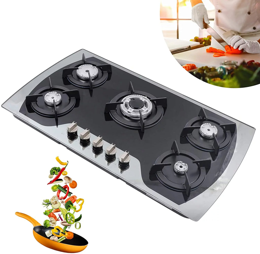 5 Burners Tempered Glass Gas Cooktop D113356