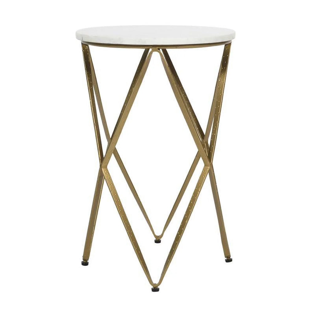 White Marble Accent Table U600181