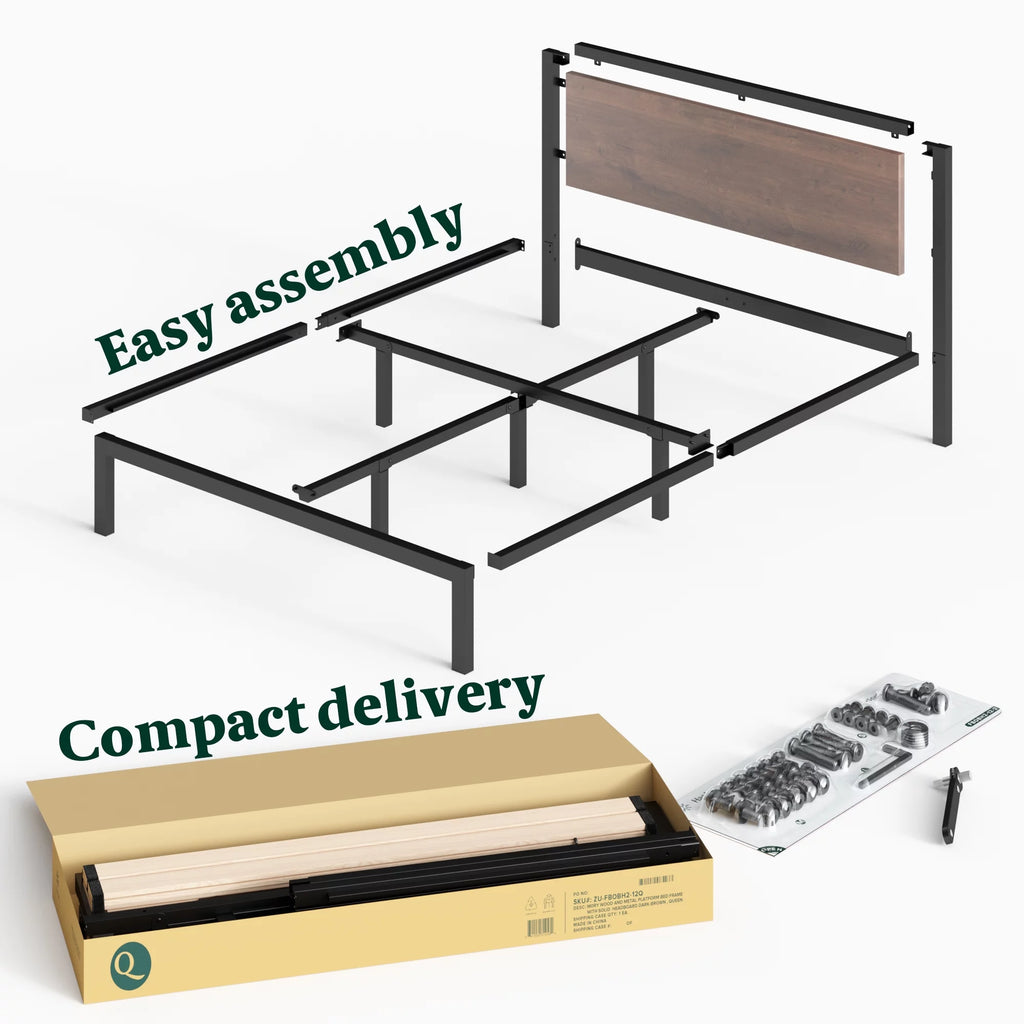 King Metal Platform Bed Frame W7832
