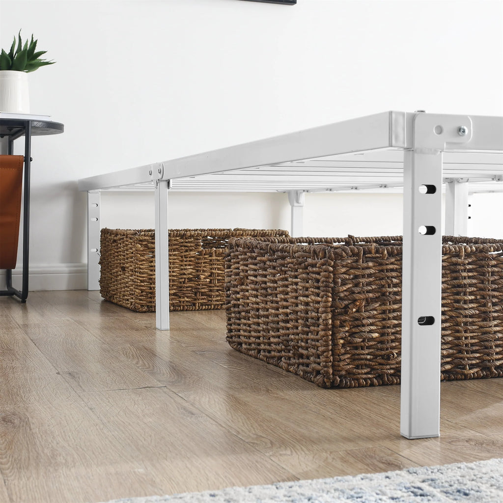 14 Heavy Duty Steel Slat Queen Platform Bed Frame, Black S93683