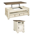 2-Piece Lift Top Coffee Table & End Table with USB Ports R850193