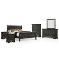 King 6pc Gray Wood Bed Set with Nightstands Chest Dresser Mirror Y401807