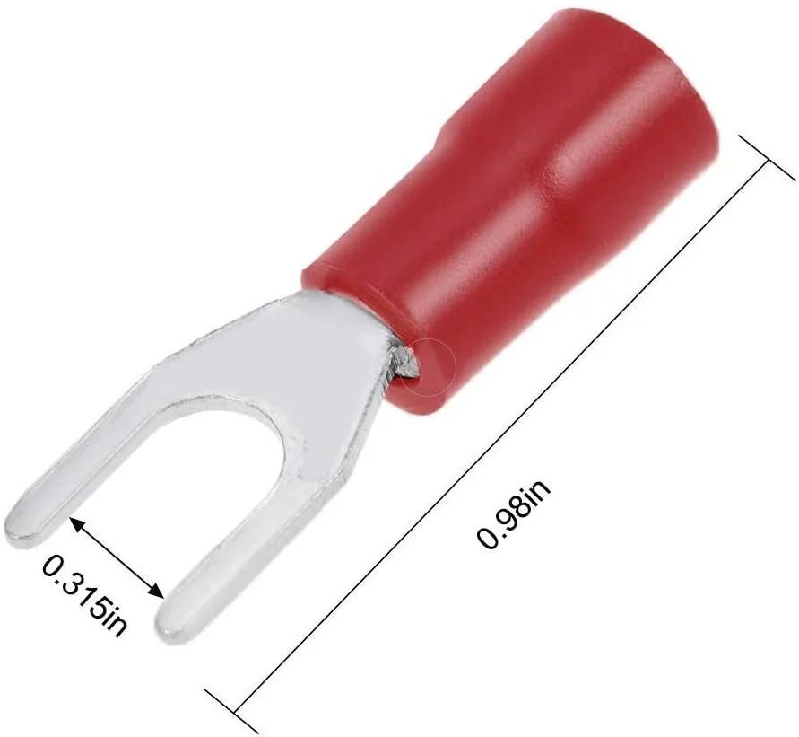 Insulated Fork Spade Wire Connector 18-22AWG 500pc H89206