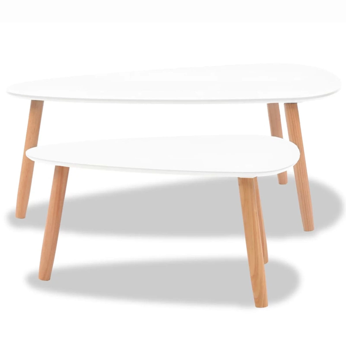 White 2 Piece Solid Pinewood Coffee Table Set P66121