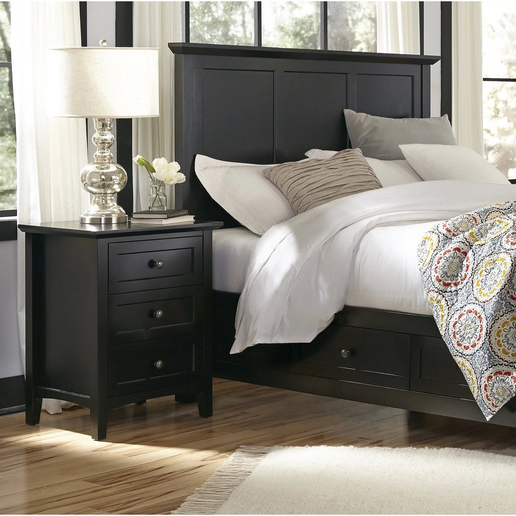 Black 3 Drawer Nightstand V5298