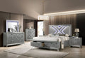 Silver Eastern King Size 5pc Bedroom Set with LED Dresser Mirror Nightstands H6856