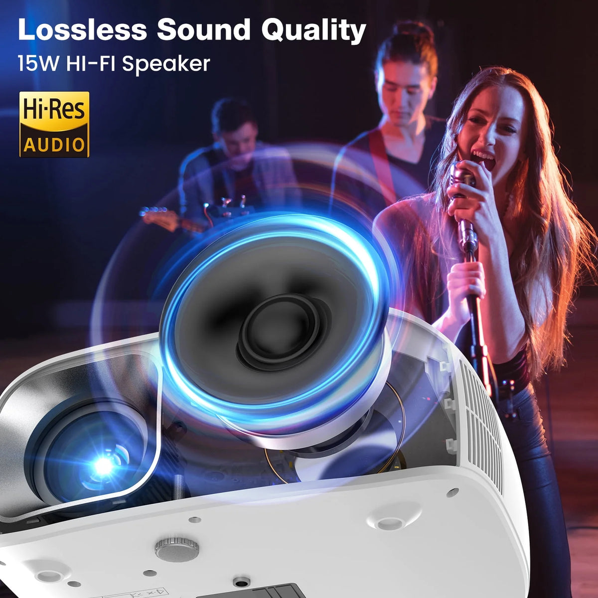 Portable Mini Projector with Wifi Bluetooth Speaker Y94834