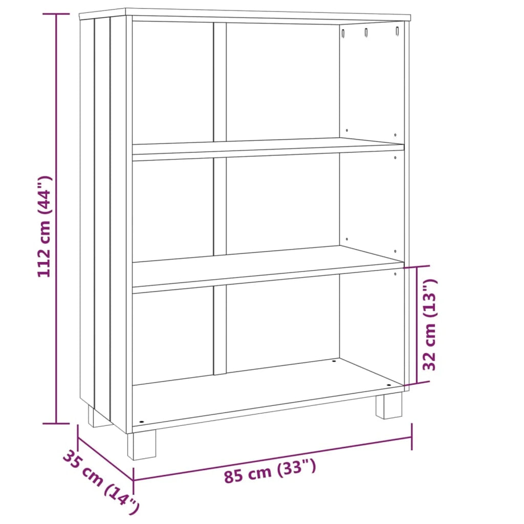 Dark Gray Solid Wood Pine Book Cabinet I727
