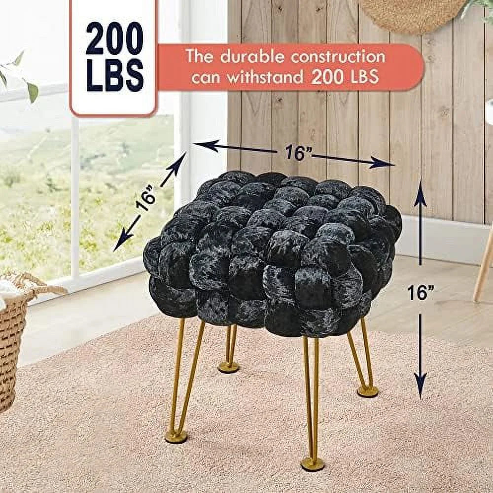 Dark Blue Upholstered Ottoman Bench 16"x16"x16" O448536