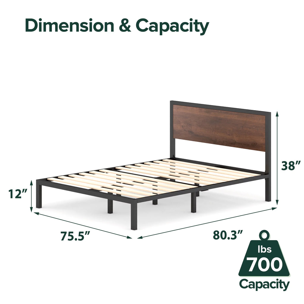 King Metal Platform Bed Frame W7832