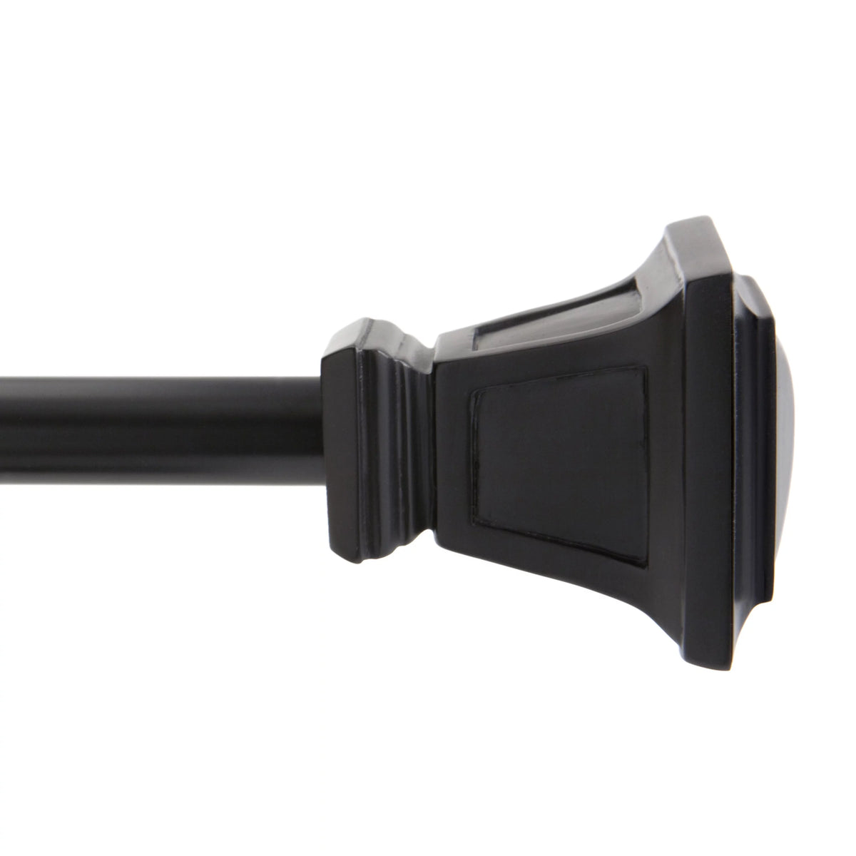 5/8" Decorative Window Curtain Rod, 90-130", Matte Black D1266