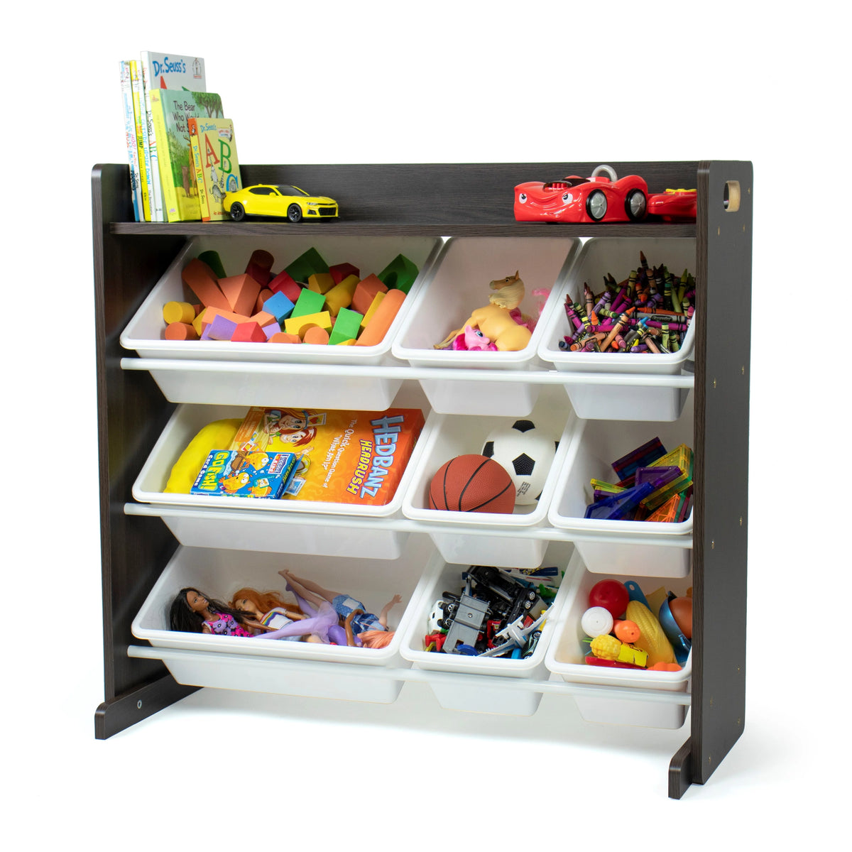 Toy Storage Organizer with Shelf and 9 Storage Bins F387