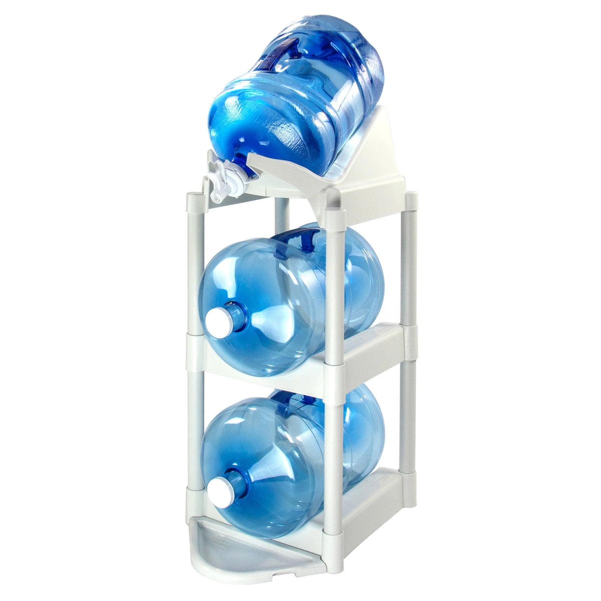 White Plastic Water Bottle Storage and Dispenser D277