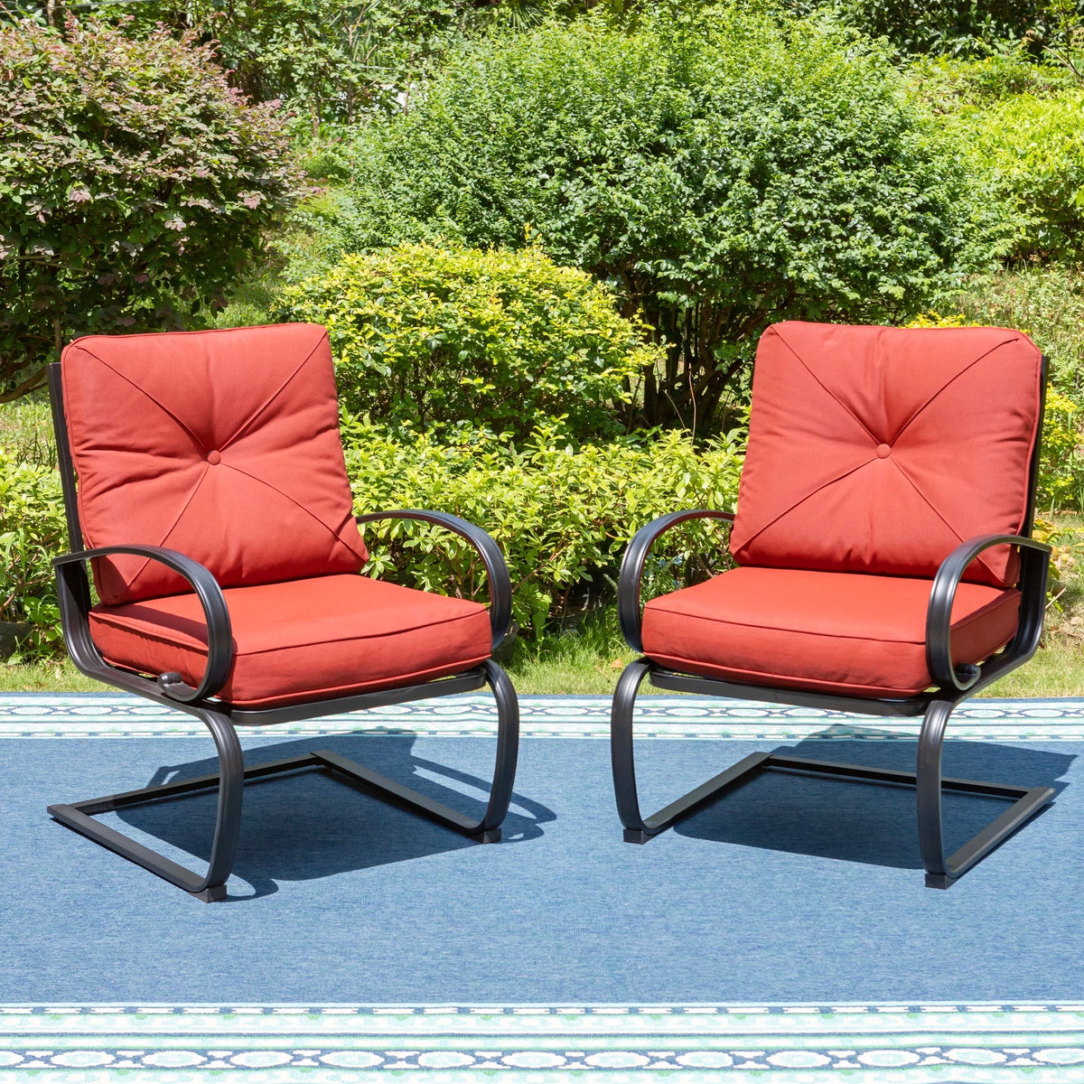 5-Piece Outdoor Patio Set with Rocking Chairs & Dining Table B43520