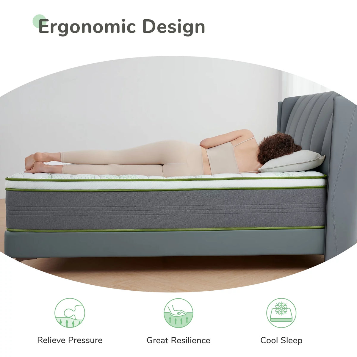 Queen Size Memory Foam Pocket Spring Hybrid Mattress H27273