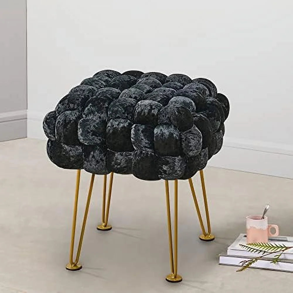 Dark Blue Upholstered Ottoman Bench 16"x16"x16" O448536