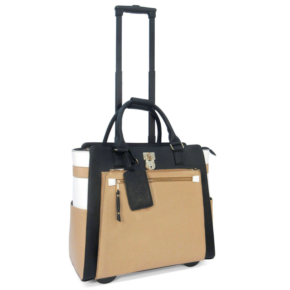 Black/Taupe/White Briefcase A543