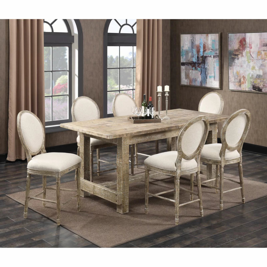 Cream 24" Upholstered Bar Stool Set of Two S66841
