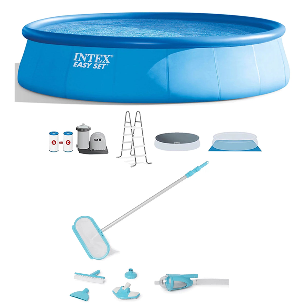 18'x48 Inflatable Pool with Pump, Ladder & Maintenance Kit U8201