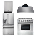 36 Gas Range, Range Hood, Refrigerator with Water and Ice Dispenser, Dishwasher C42903